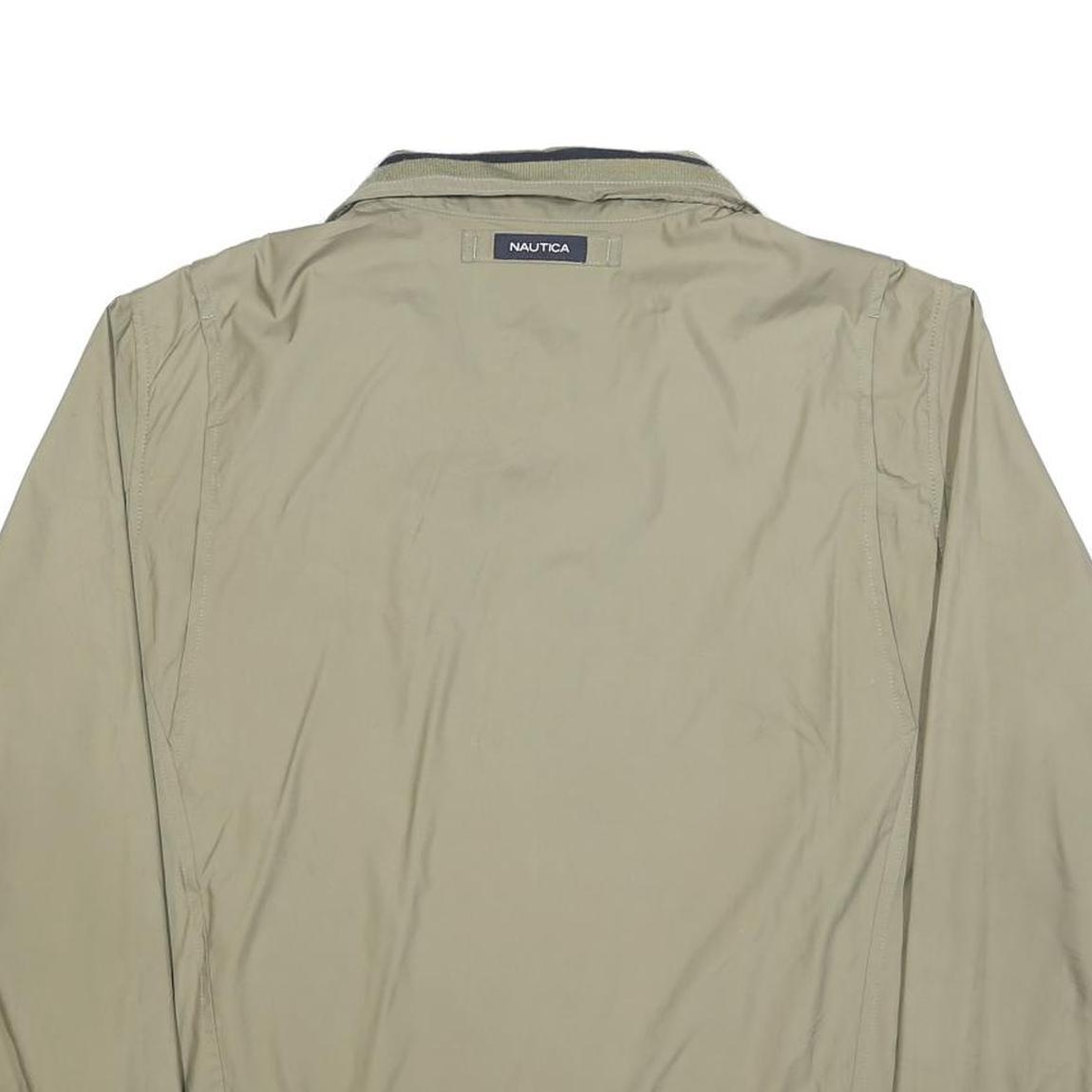 NAUTICA Mens Beige Zip Jacket M Polyester Plain Lightweight Casual