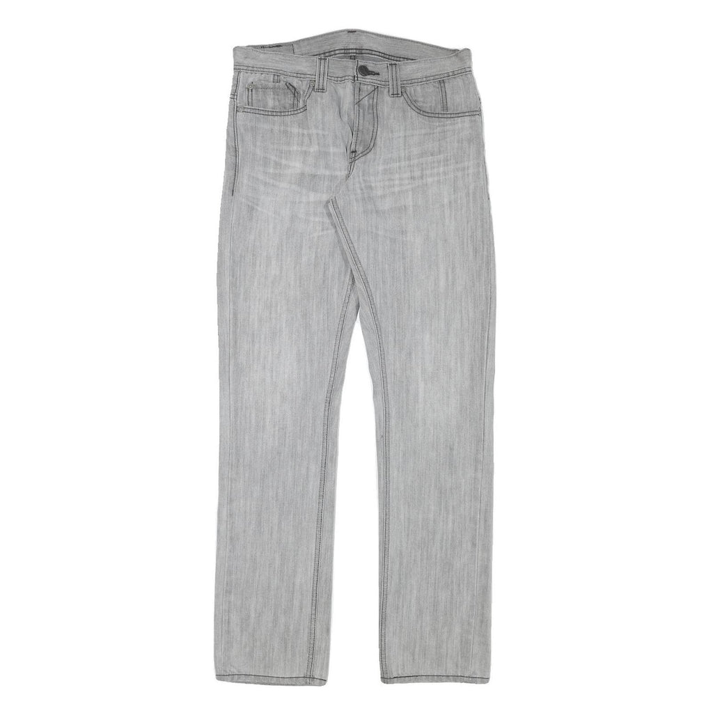 LEVI'S Mens Slim Light Grey Denim Jeans W32 L34 Zip Closure Classic Fit Casual