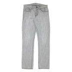 LEVI'S Mens Slim Light Grey Denim Jeans W32 L34 Zip Closure Classic Fit Casual