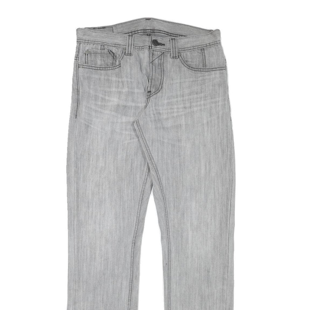 LEVI'S Mens Slim Light Grey Denim Jeans W32 L34 Zip Closure Classic Fit Casual