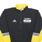 ADIDAS Mens Black & Yellow Track Jacket M Polyester Zip Logo Sport Casual