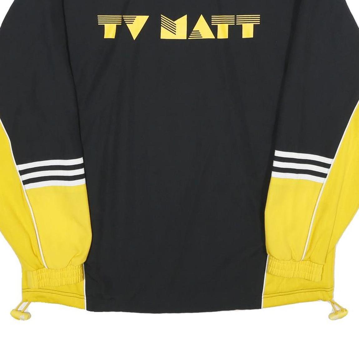 ADIDAS Mens Black & Yellow Track Jacket M Polyester Zip Logo Sport Casual