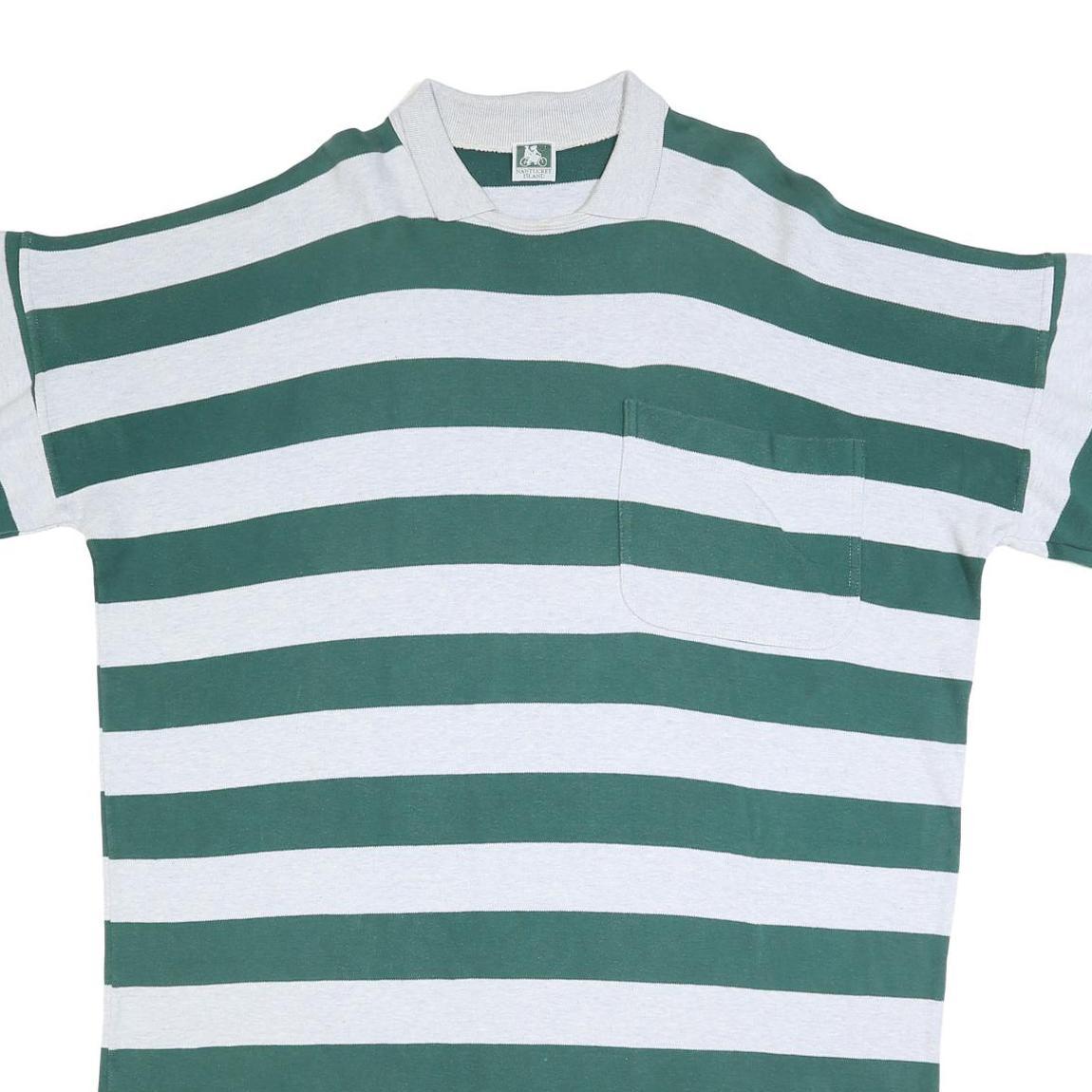 NANTUCKET ISLAND Womens Green & White Striped Day Cotton Blend Dress 3XL Relaxed