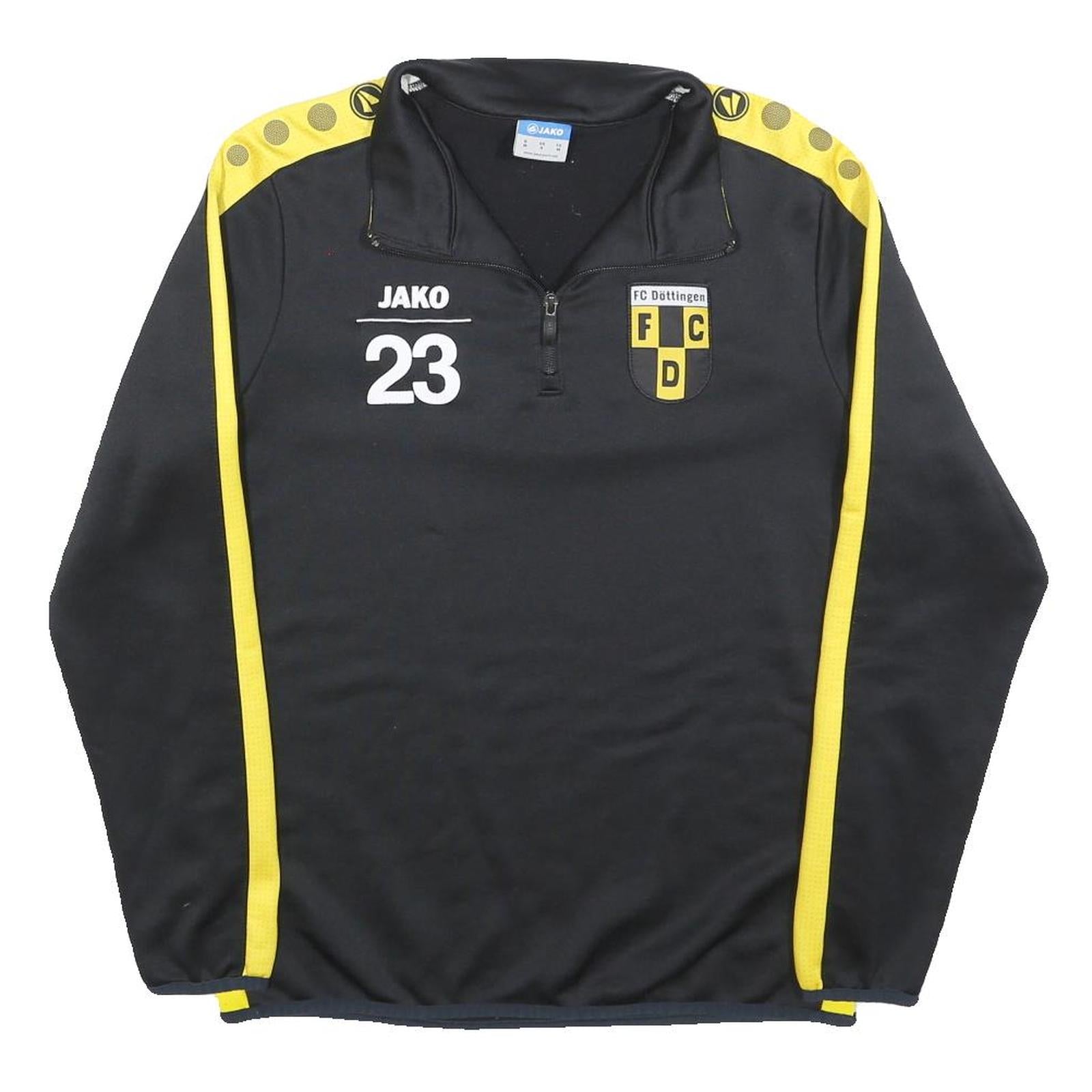 JAKO Mens Black & Yellow Fc Döttingen 1/4 Zip S Training Sweatshirt