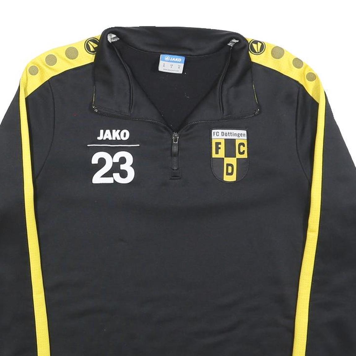 JAKO Mens Black & Yellow Fc Döttingen 1/4 Zip S Training Sweatshirt