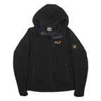 JACK WOLFSKIN Womens Black Outdoor Jacket UK 10 Polyester Blend Hooded Zip