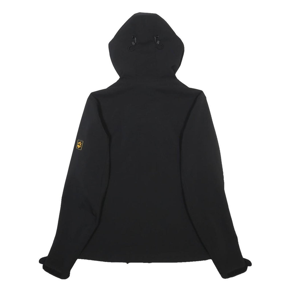 JACK WOLFSKIN Womens Black Outdoor Jacket UK 10 Polyester Blend Hooded Zip