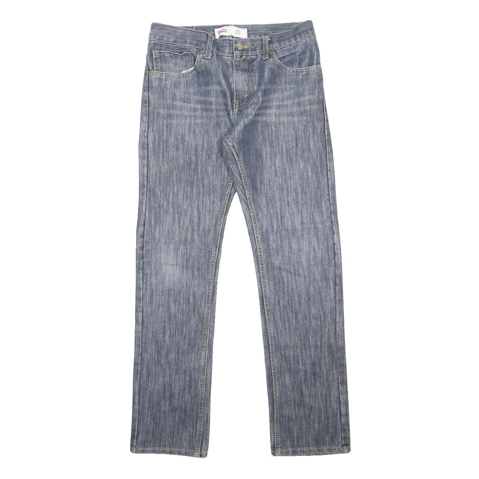 LEVI'S 511 Slim Boys Skinny Blue Denim Cotton Blend Medium W28 L28 Slim Fit Zip