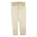 CARHARTT Mens Cotton Blend Beige Regular Fit Straight Leg Trousers W36 L32