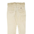 CARHARTT Mens Cotton Blend Beige Regular Fit Straight Leg Trousers W36 L32