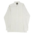 Mens White Plain Cotton Blend Long Sleeve Shirt L Classic Button Collar