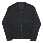CALVIN KLEIN JEANS Mens Black Patterned Jumper Full Zip Crew Neck Basic Knit XL