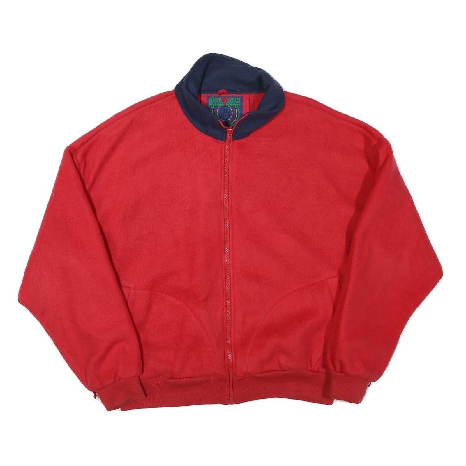 ST JOHNS BAY Mens Red & Navy Zip Jacket XL Polyester Blend Plain Casual