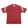 ADIDAS Mens Red Polo Shirt L Cotton Blend Short Sleeve Casual Sport Tee