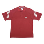 ADIDAS Mens Red Polo Shirt L Cotton Blend Short Sleeve Casual Sport Tee