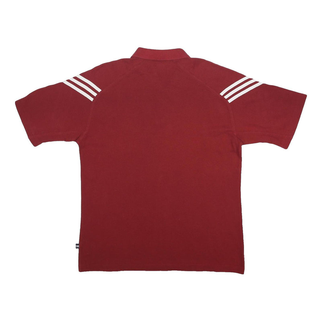 ADIDAS Mens Red Polo Shirt L Cotton Blend Short Sleeve Casual Sport Tee