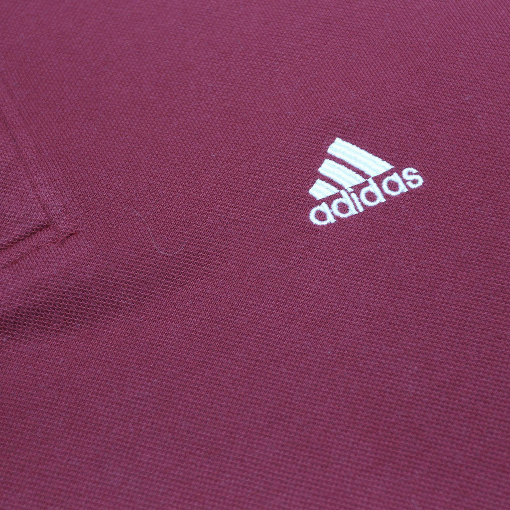 ADIDAS Mens Red Polo Shirt L Cotton Blend Short Sleeve Casual Sport Tee