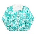 SUNTERRA Womens Green & White Printed Jacket L Polyester Zip Casual Lightweight