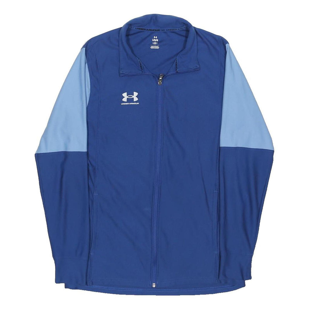 UNDER ARMOUR Mens Blue & Light Blue Zip Jacket L Polyester Blend Sportswear