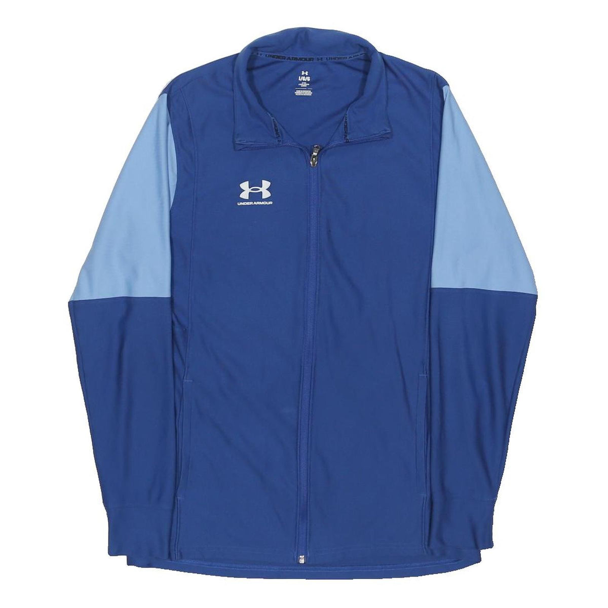 UNDER ARMOUR Mens Blue & Light Blue Zip Jacket L Polyester Blend Sportswear