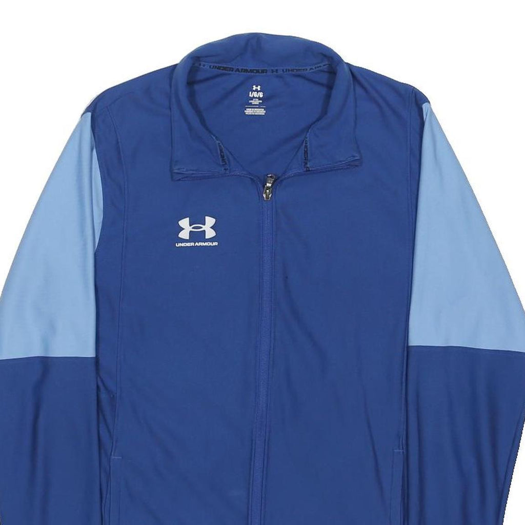 UNDER ARMOUR Mens Blue & Light Blue Zip Jacket L Polyester Blend Sportswear