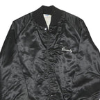 WESTARK Mens Black Satin Jacket M Polyester Button Closure Plain Casual Bomber