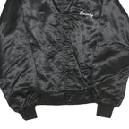 WESTARK Mens Black Satin Jacket M Polyester Button Closure Plain Casual Bomber