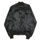 WESTARK Mens Black Satin Jacket M Polyester Button Closure Plain Casual Bomber