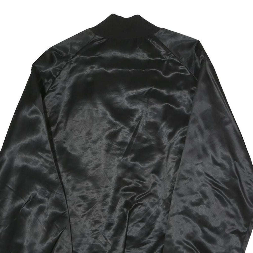WESTARK Mens Black Satin Jacket M Polyester Button Closure Plain Casual Bomber