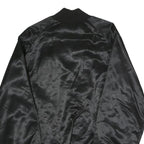 WESTARK Mens Black Satin Jacket M Polyester Button Closure Plain Casual Bomber