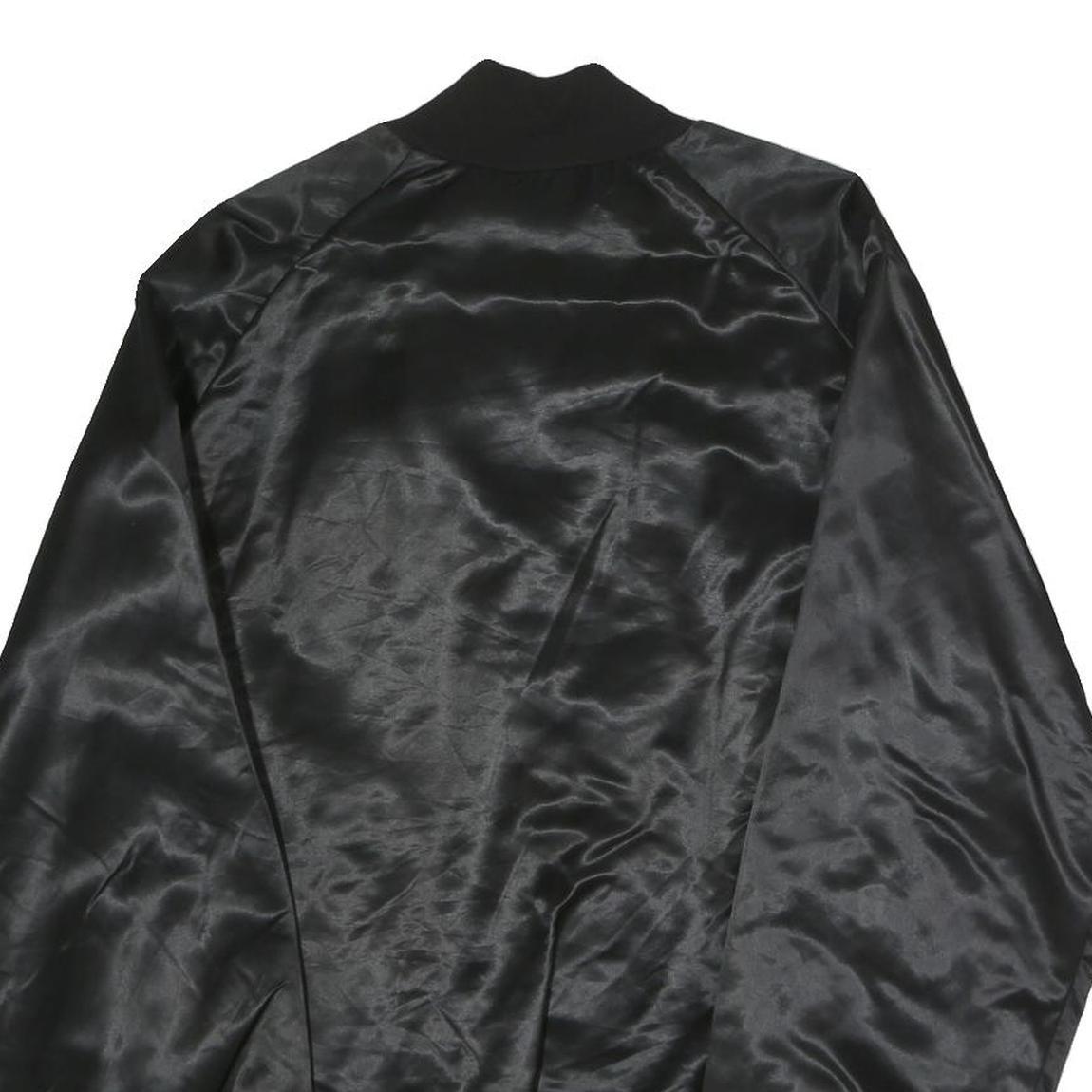 WESTARK Mens Black Satin Jacket M Polyester Button Closure Plain Casual Bomber