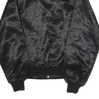 WESTARK Mens Black Satin Jacket M Polyester Button Closure Plain Casual Bomber