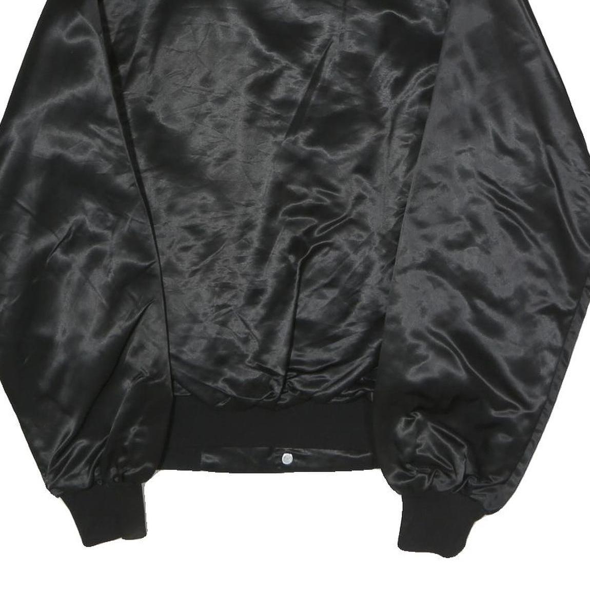 WESTARK Mens Black Satin Jacket M Polyester Button Closure Plain Casual Bomber