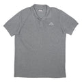 KAPPA Mens Grey Short Sleeve Plain Polo Shirt L Cotton Blend Casual Sportswear