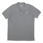 KAPPA Mens Grey Short Sleeve Plain Polo Shirt L Cotton Blend Casual Sportswear