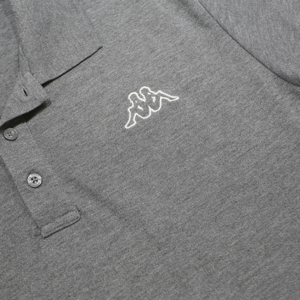 KAPPA Mens Grey Short Sleeve Plain Polo Shirt L Cotton Blend Casual Sportswear