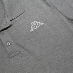 KAPPA Mens Grey Short Sleeve Plain Polo Shirt L Cotton Blend Casual Sportswear