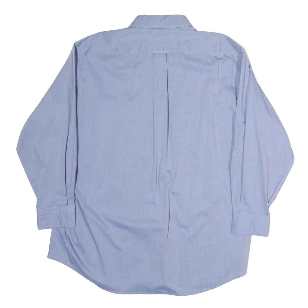 TOMMY HILFIGER Mens Blue Cotton Button-Down Shirt XL Classic Summer Look