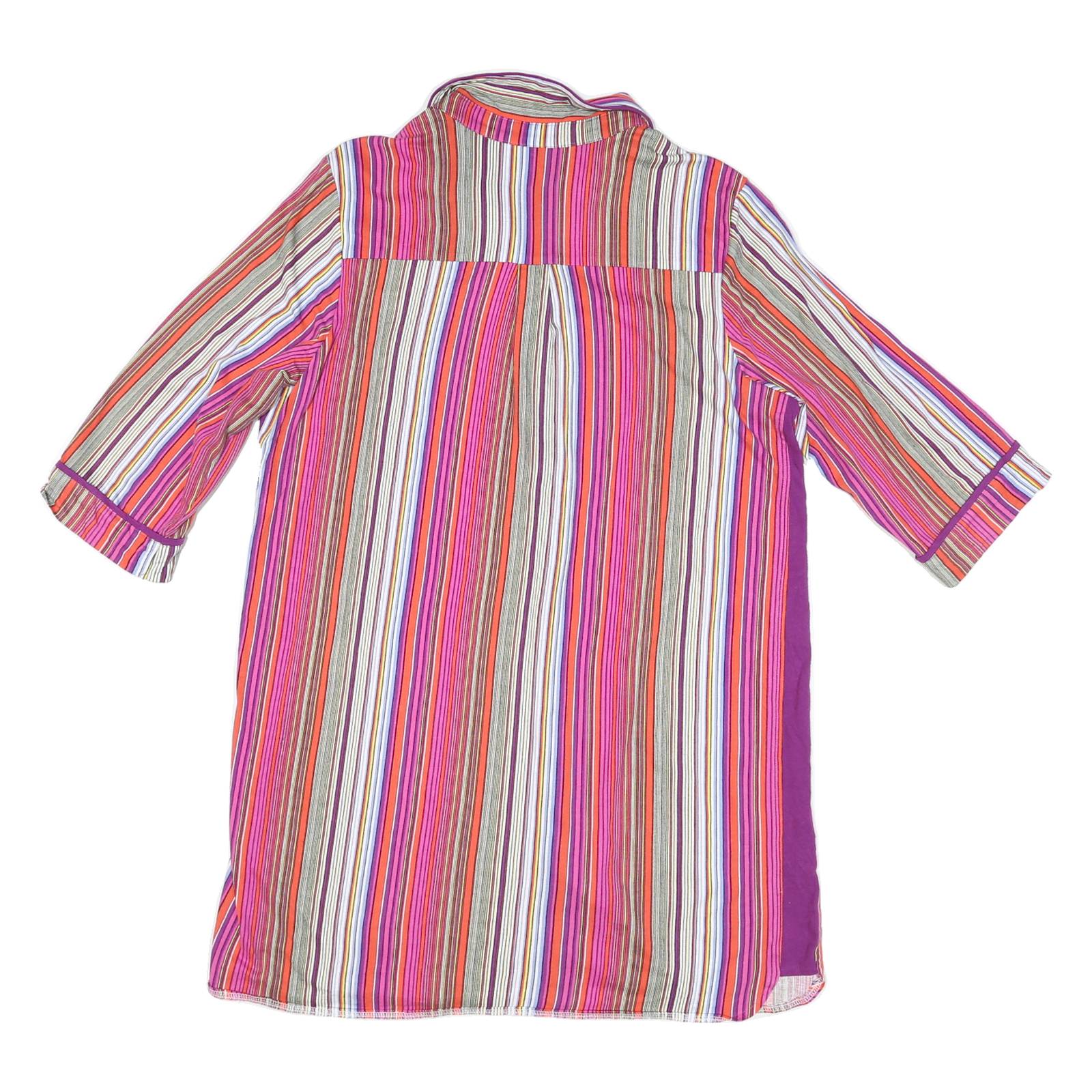 DKNY Womens Multicolour Stripe Shirt Dress Polyester Blend Knee Length 3/4