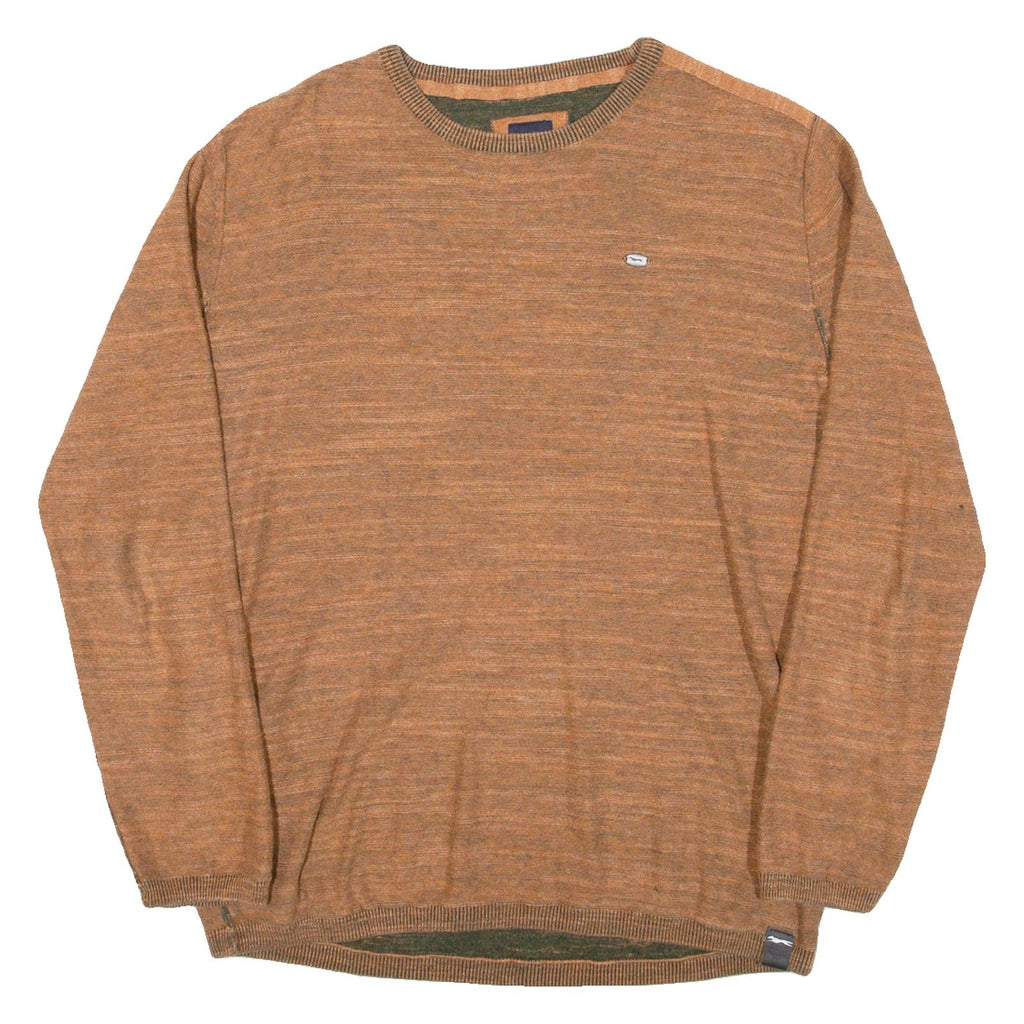 ENGBERS Mens Jumper Brown Tight Knit M
