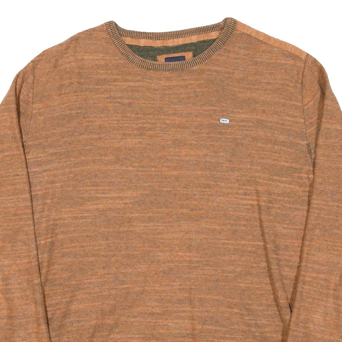 ENGBERS Mens Jumper Brown Tight Knit M