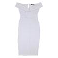MISGUIDED Womens Grey Off The Shoulder Midi Bodycon Polyester Blend Dress UK 8
