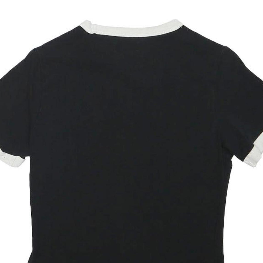 DIESEL Womens Black & White Logo Tape Graphic T-Shirt XS Crew Neck Short Sleeve