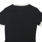 DIESEL Womens Black & White Logo Tape Graphic T-Shirt XS Crew Neck Short Sleeve