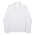 LACOSTE Womens Light Grey Long Sleeve Plain XL Cotton Blend Polo Shirt Classic