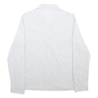 LACOSTE Womens Light Grey Long Sleeve Plain XL Cotton Blend Polo Shirt Classic