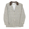 CAPPUCCINI Womens Beige & Brown Check Button Jacket M Wool Blend Tailored