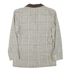 CAPPUCCINI Womens Beige & Brown Check Button Jacket M Wool Blend Tailored