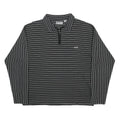 BLACK & BROWN Mens Black & White Striped Long Sleeve Polo Shirt S Cotton Blend