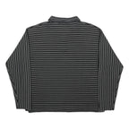 BLACK & BROWN Mens Black & White Striped Long Sleeve Polo Shirt S Cotton Blend